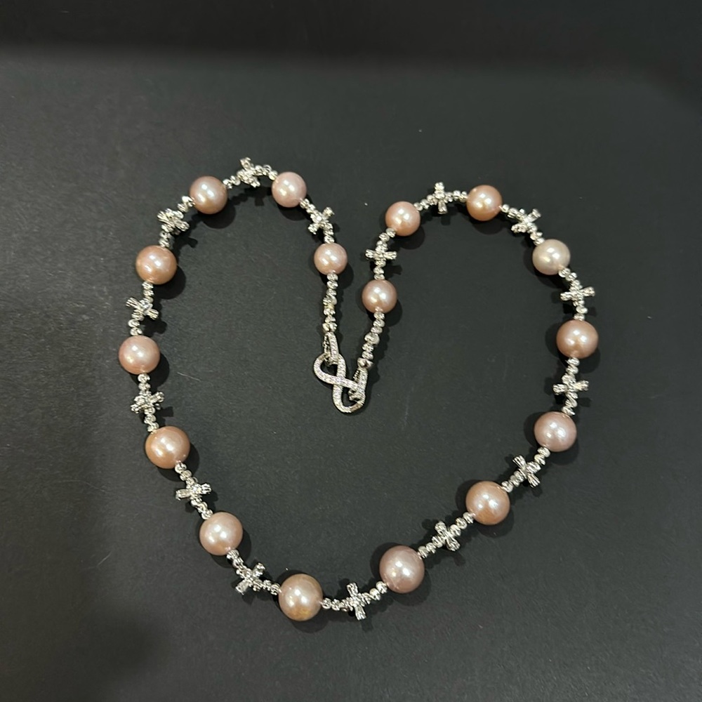 9.5mm - 12mm Light Purple/Pink Freshwater Cultured Pearls Necklace